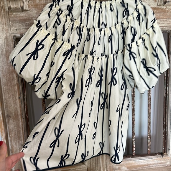 Umgee Bow Striped Puff Sleeve Top - Picture 5 of 5